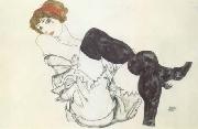 Egon Schiele Woman in Black Stockings (Valerie Neuzil) (mk12)